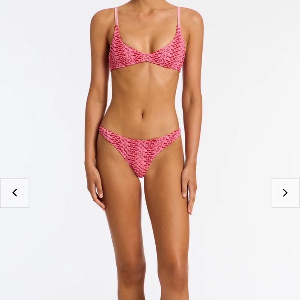 triangl swimwear Pink Textured Two-Piece Bikini Set
